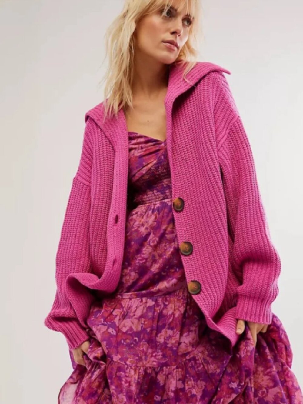 Free People Swim Too Deep Chunky Cardigan